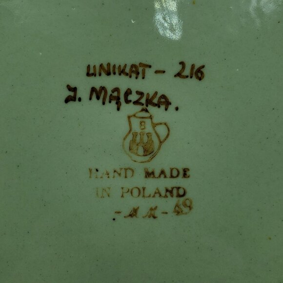 Polish Pottery Unikat Dessert Plate Salad Bread Display Plate - Picture 4 of 4